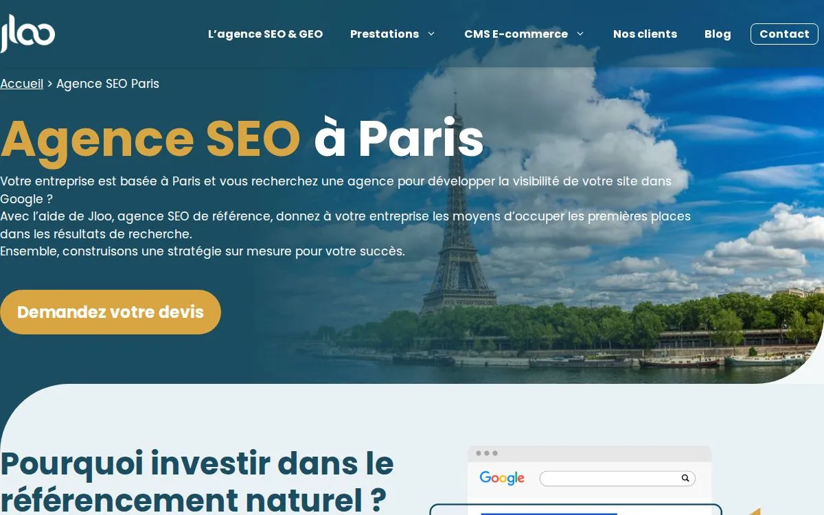 Jloo : la page mesurée, au-dessus de la ligne de flottaison, capturée le 18 septembre 2026